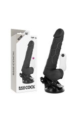 BASECOCK - VIBRATORE REALISTICO TELECOMANDO NERO CON TESTICOLI 19.5 CM -O- 4 CM