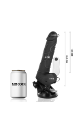 BASECOCK - VIBRATORE REALISTICO TELECOMANDO NERO CON TESTICOLI 19.5 CM -O- 4 CM