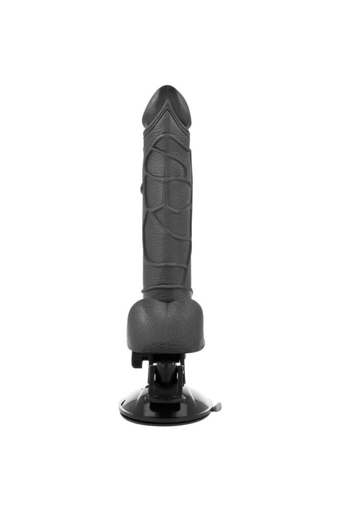 BASECOCK - VIBRATORE REALISTICO TELECOMANDO NERO CON TESTICOLI 19.5 CM -O- 4 CM