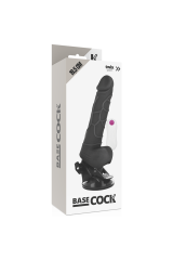 BASECOCK - VIBRATORE REALISTICO TELECOMANDO NERO CON TESTICOLI 19.5 CM -O- 4 CM
