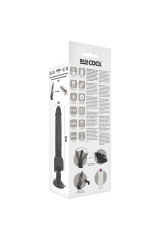 BASECOCK - VIBRATORE REALISTICO TELECOMANDO NERO CON TESTICOLI 19.5 CM -O- 4 CM