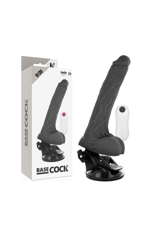 BASECOCK - VIBRATORE REALISTICO TELECOMANDO NERO 19 CM -O- 4 CM