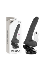 BASECOCK - VIBRATORE REALISTICO TELECOMANDO NERO 19 CM -O- 4 CM