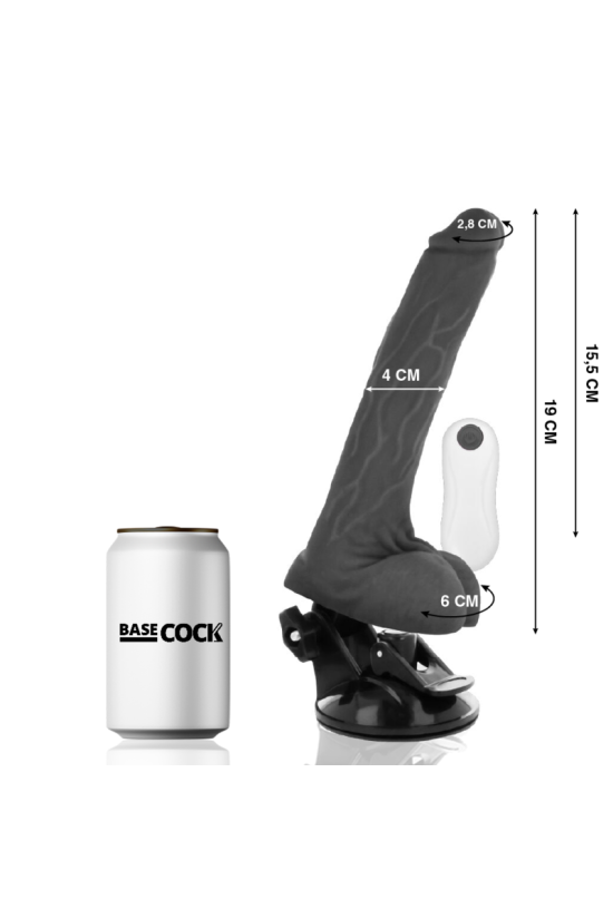 BASECOCK - VIBRATORE REALISTICO TELECOMANDO NERO 19 CM -O- 4 CM