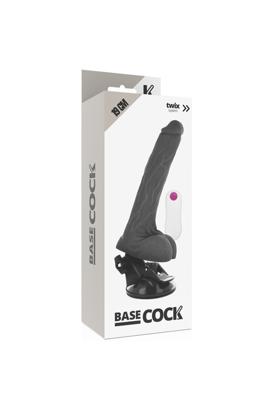 BASECOCK - VIBRATORE REALISTICO TELECOMANDO NERO 19 CM -O- 4 CM