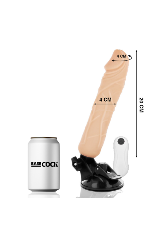 BASECOCK - VIBRATORE REALISTICO TELECOMANDO FLESH 20 CM -O- 4 CM