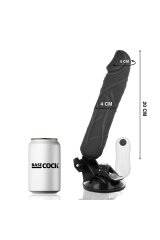 BASECOCK - VIBRATORE REALISTICO TELECOMANDO NERO 20 CM -O- 4 CM