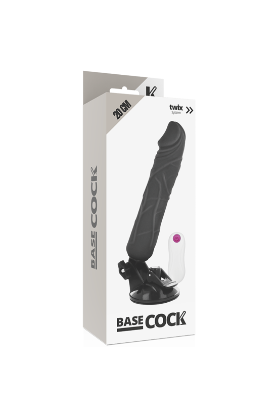 BASECOCK - VIBRATORE REALISTICO TELECOMANDO NERO 20 CM -O- 4 CM