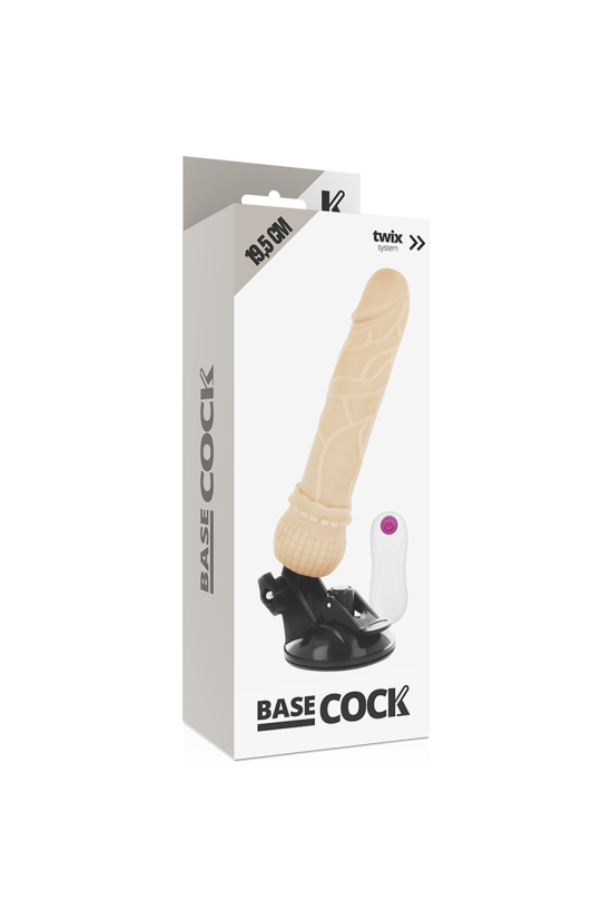 BASECOCK - VIBRATORE TELECOMANDO NATURALE REALISTICO 19.5 CM -O- 4 CM