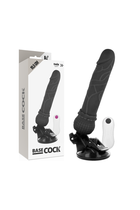 BASECOCK - VIBRATORE REALISTICO TELECOMANDO NERO 19.5 CM -O- 4 CM