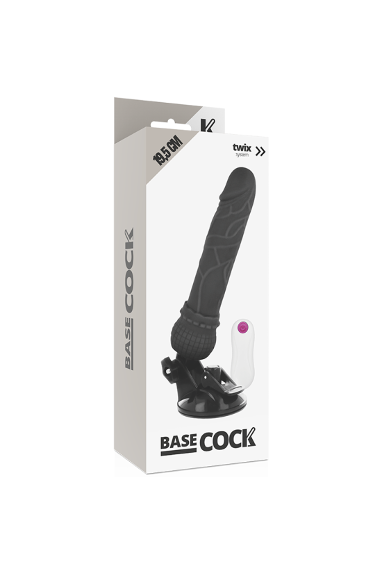 BASECOCK - VIBRATORE REALISTICO TELECOMANDO NERO 19.5 CM -O- 4 CM