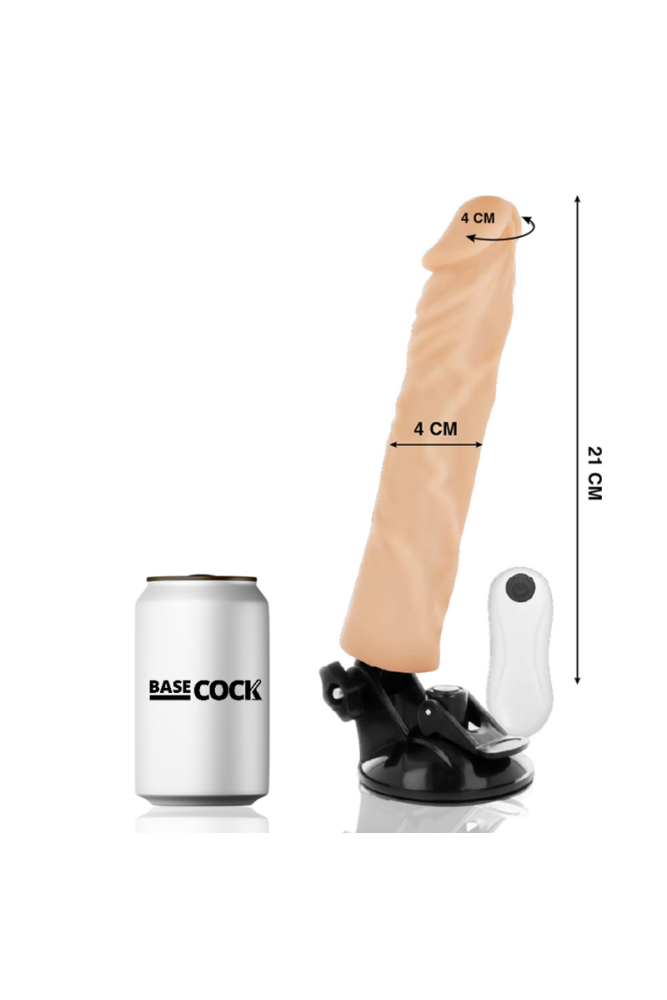 BASECOCK - VIBRATORE REALISTICO TELECOMANDO NATURALE 21 CM -O- 4 CM