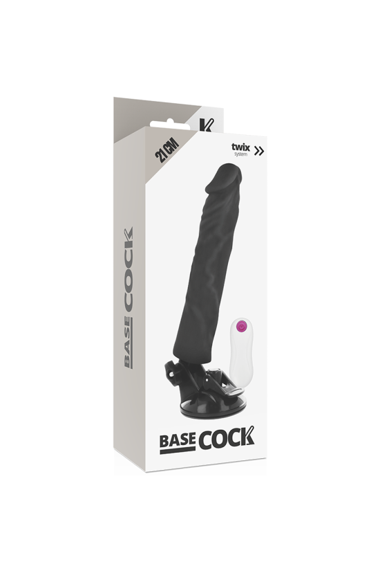 BASECOCK - VIBRATORE REALISTICO TELECOMANDO NERO 21 CM -O- 4 CM
