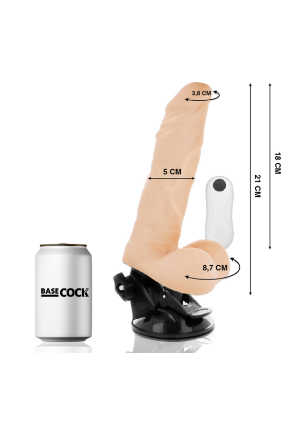 BASECOCK - VIBRATORE ARTICOLABILE TELECOMANDO NATURALE 21 CM -O- 5 CM